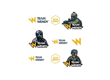 Nine Team Wendy Stickers on One Sheet